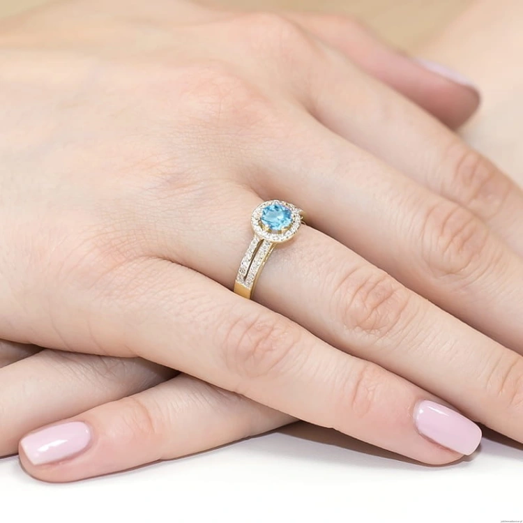 Pierścionek W087 Topaz 0,50ct żółte złoto