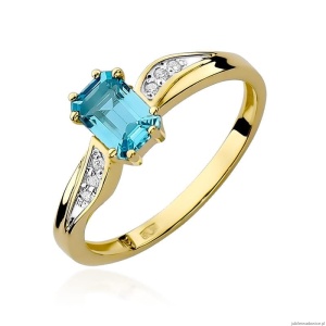 Pierścionek W094 Topaz 0,65ct żółte złoto