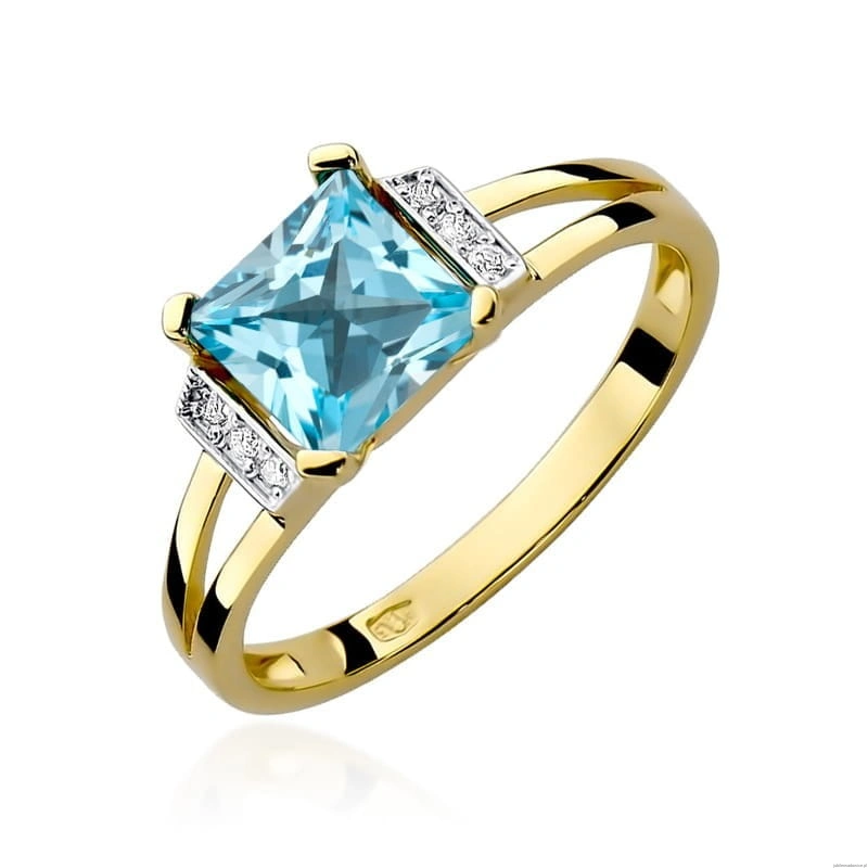 Pierścionek W103 Topaz 1,40ct żółte złoto