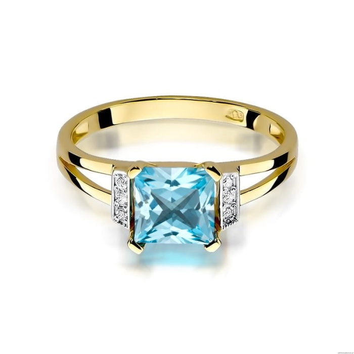 Pierścionek W103 Topaz 1,40ct żółte złoto