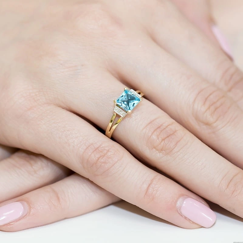 Pierścionek W103 Topaz 1,40ct żółte złoto