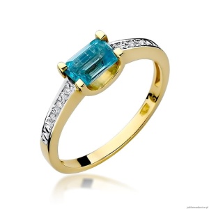 Pierścionek W105 Topaz 0,65ct żółte złoto