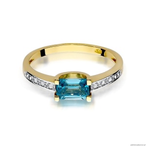 Pierścionek W105 Topaz 0,65ct żółte złoto
