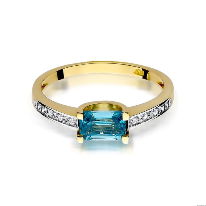 Pierścionek W105 Topaz 0,65ct żółte złoto