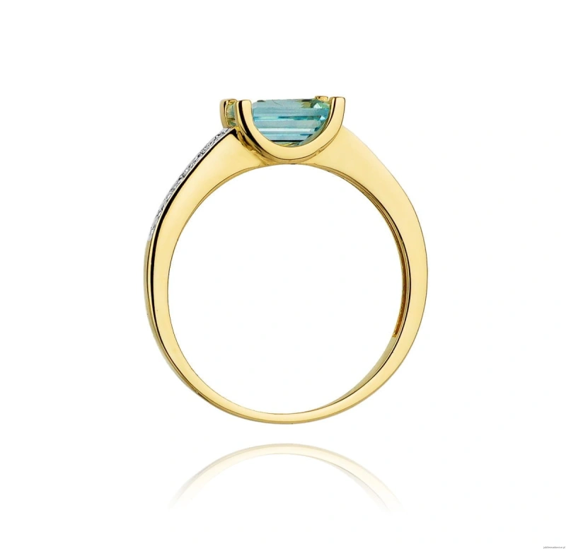 Pierścionek W105 Topaz 0,65ct żółte złoto