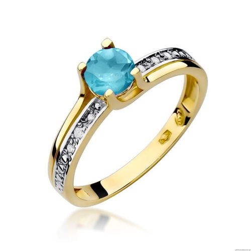 Pierścionek W106 Topaz 0,50ct żółte złoto