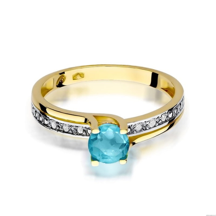 Pierścionek W106 Topaz 0,50ct żółte złoto