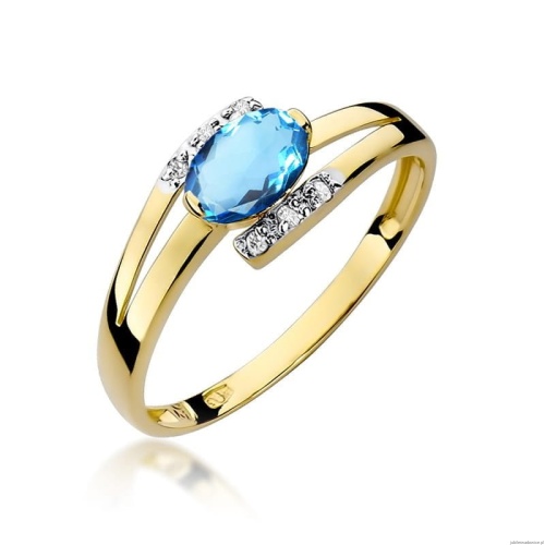 Pierścionek W119 Topaz 0,50ct żółte złoto