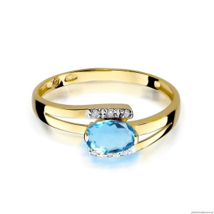 Pierścionek W119 Topaz 0,50ct żółte złoto