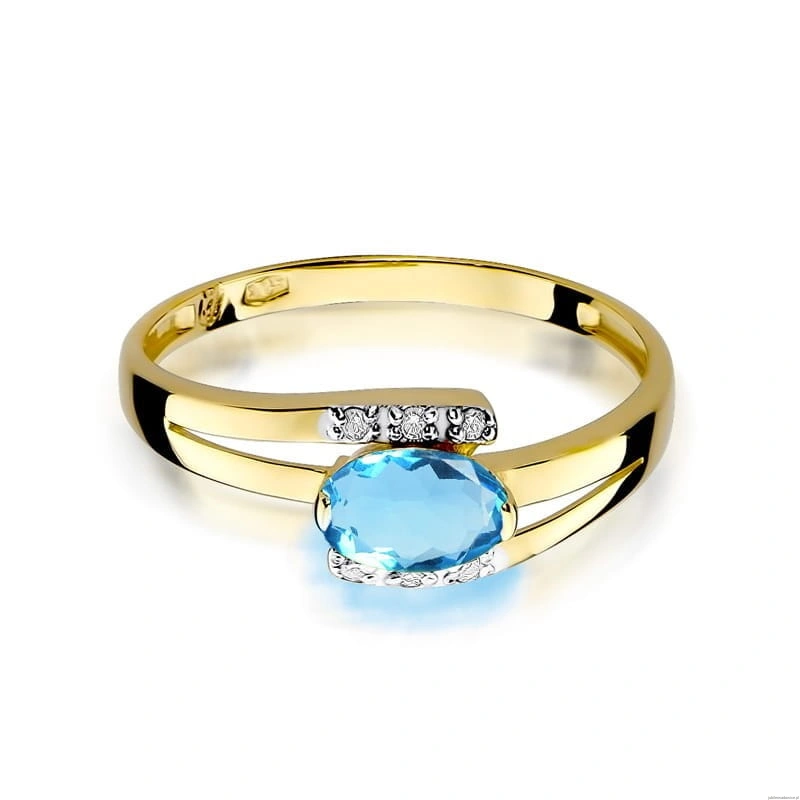 Pierścionek W119 Topaz 0,50ct żółte złoto