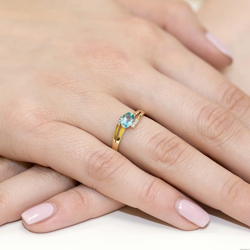 Pierścionek W119 Topaz 0,50ct żółte złoto