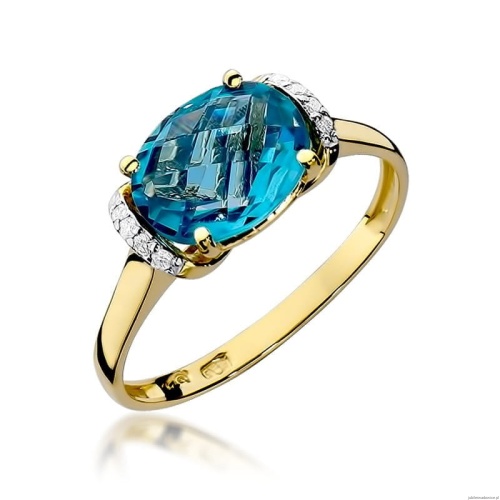 Pierścionek W148 Topaz 1,70ct żółte złoto