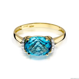 Pierścionek W148 Topaz 1,70ct żółte złoto