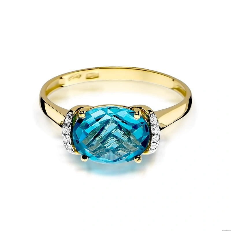 Pierścionek W148 Topaz 1,70ct żółte złoto
