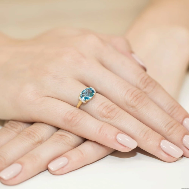 Pierścionek W148 Topaz 1,70ct żółte złoto