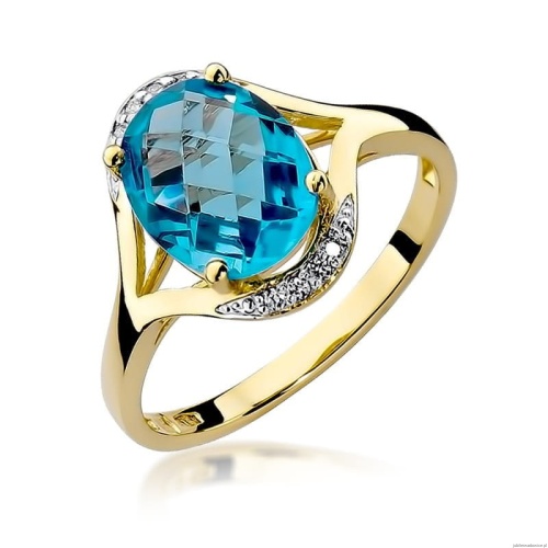 Pierścionek W150 Topaz 3,00ct żółte złoto