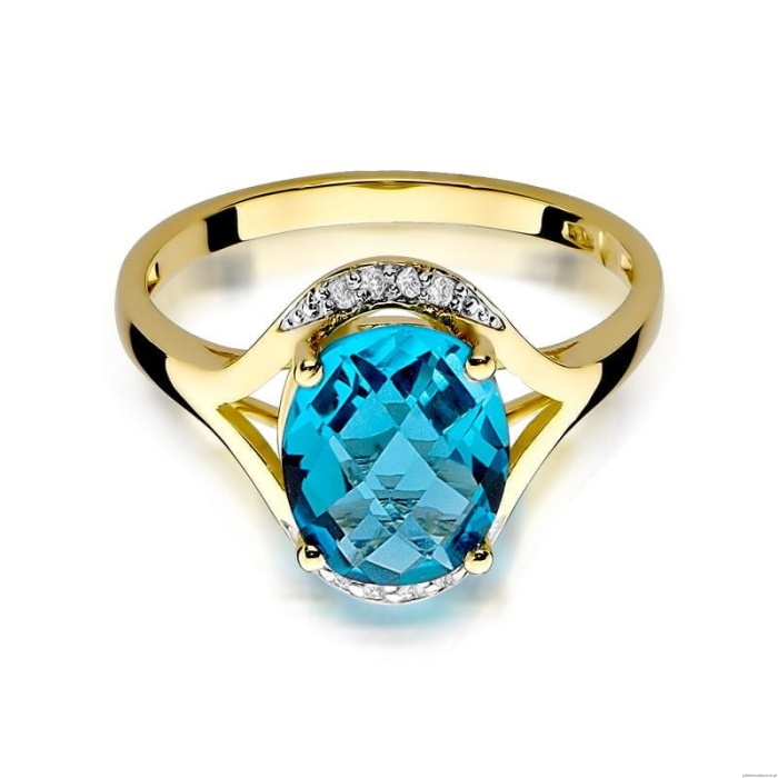 Pierścionek W150 Topaz 3,00ct żółte złoto