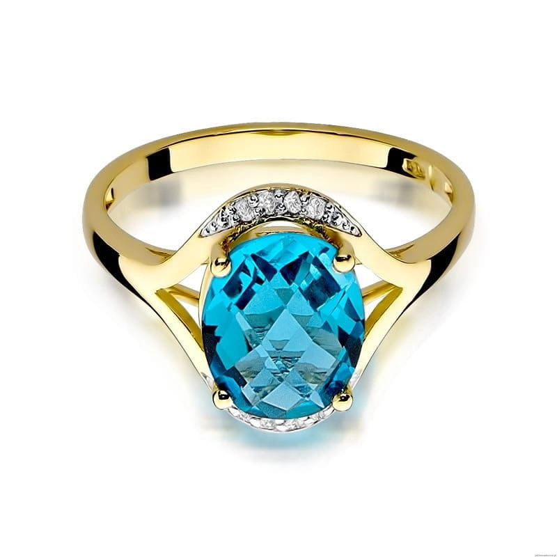 Pierścionek W150 Topaz 3,00ct żółte złoto
