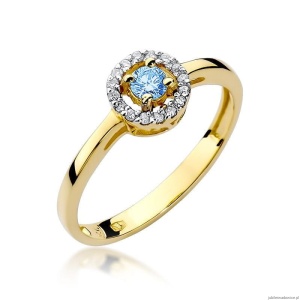 Pierścionek W238 Topaz 0,15ct żółte złoto