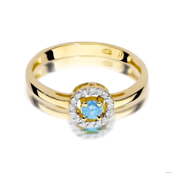 Pierścionek W238 Topaz 0,15ct żółte złoto