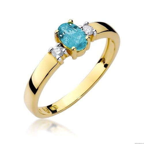 Pierścionek W264 Topaz 0,50ct żółte złoto