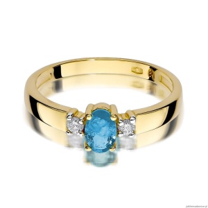 Pierścionek W264 Topaz 0,50ct żółte złoto