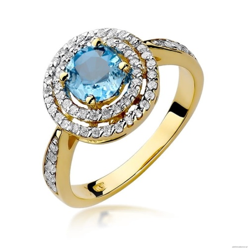 Pierścionek W274 Topaz 0,80ct żółte złoto