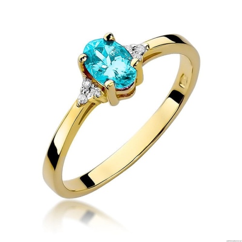 Pierścionek W301 Topaz 0,50ct żółte złoto