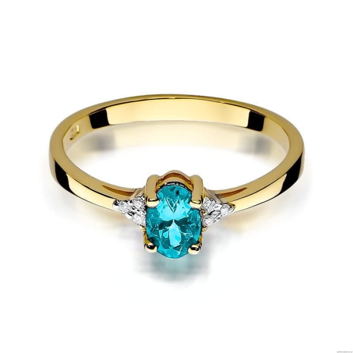 Pierścionek W301 Topaz 0,50ct żółte złoto