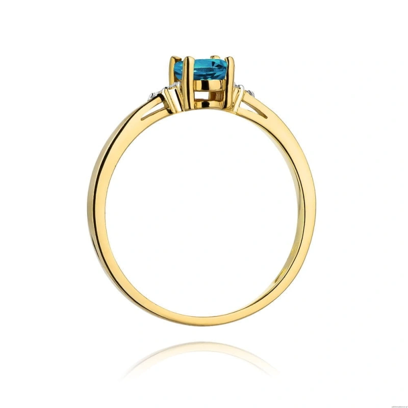 Pierścionek W301 Topaz 0,50ct żółte złoto