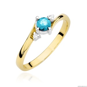 Pierścionek W346B Topaz 0,25ct żółte złoto