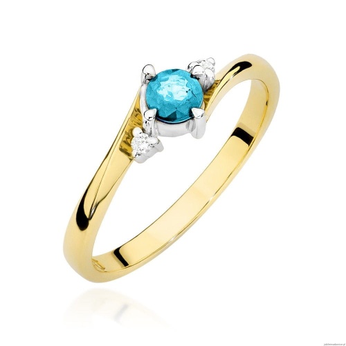 Pierścionek W346B Topaz 0,25ct żółte złoto