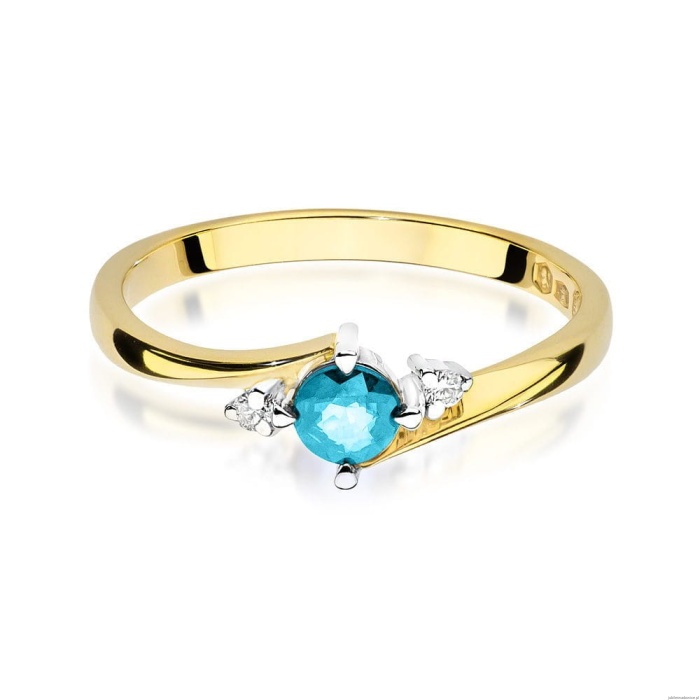 Pierścionek W346B Topaz 0,25ct żółte złoto