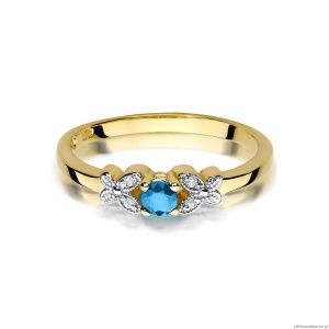 Pierścionek W414 Topaz 0,15ct żółte złoto