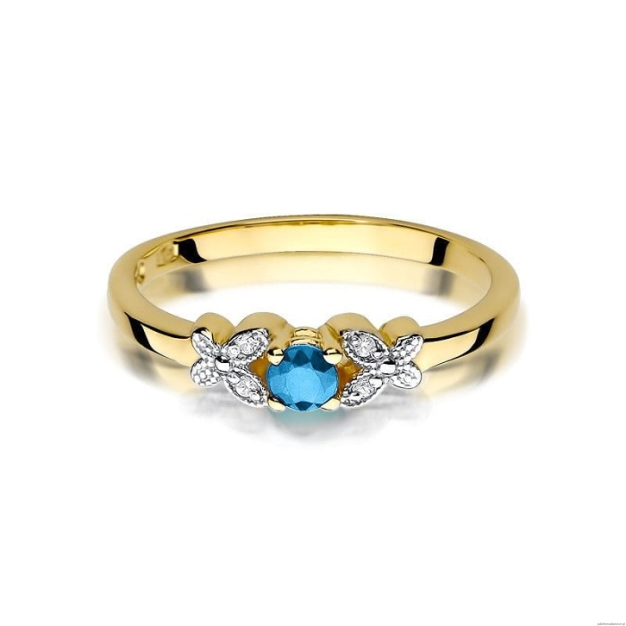 Pierścionek W414 Topaz 0,15ct żółte złoto