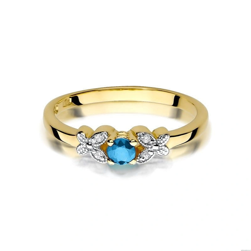 Pierścionek W414 Topaz 0,15ct żółte złoto
