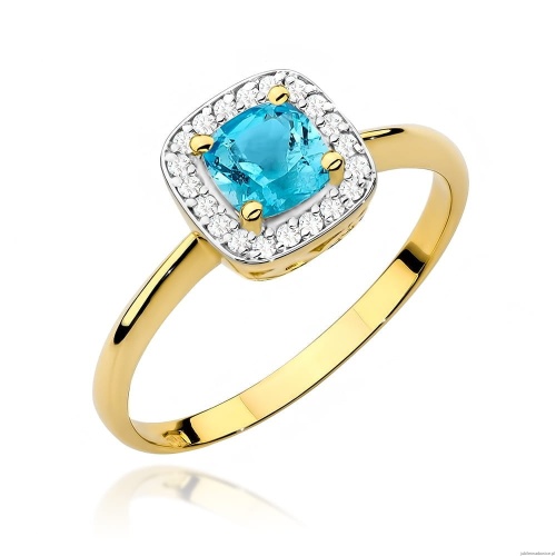 Pierścionek W514 Topaz 0,70ct żółte złoto