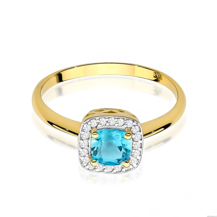 Pierścionek W514 Topaz 0,70ct żółte złoto