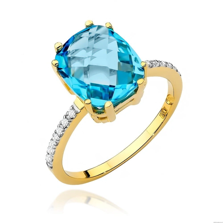 Pierścionek W527 Topaz 3,00ct żółte złoto