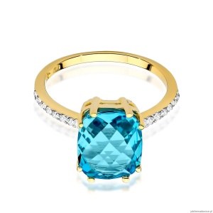Pierścionek W527 Topaz 3,00ct żółte złoto