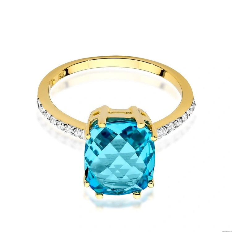 Pierścionek W527 Topaz 3,00ct żółte złoto
