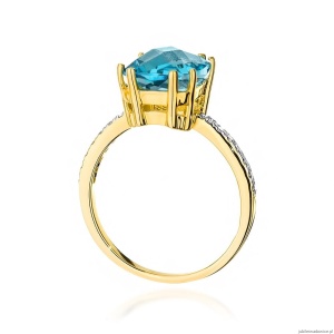 Pierścionek W527 Topaz 3,00ct żółte złoto