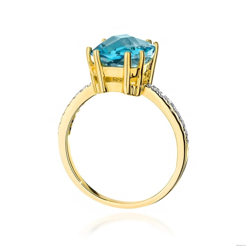 Pierścionek W527 Topaz 3,00ct żółte złoto
