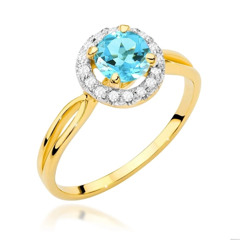 Pierścionek W538 Topaz 0,80ct żółte złoto