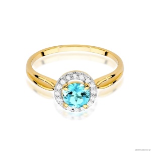 Pierścionek W538 Topaz 0,80ct żółte złoto