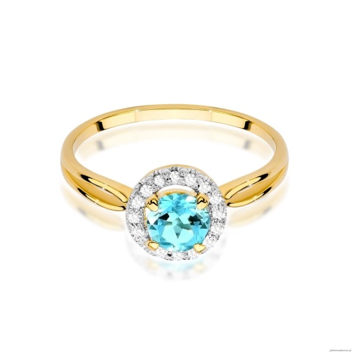 Pierścionek W538 Topaz 0,80ct żółte złoto