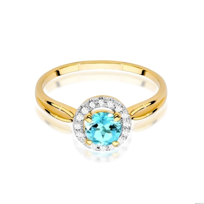 Pierścionek W538 Topaz 0,80ct żółte złoto