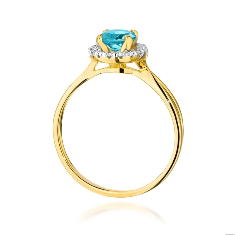 Pierścionek W538 Topaz 0,80ct żółte złoto