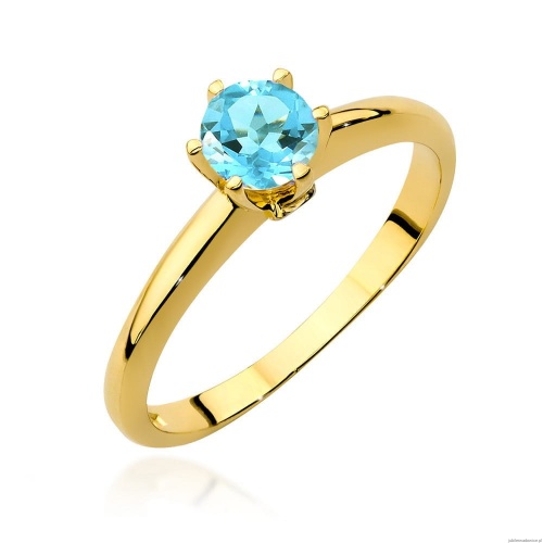 Pierścionek W557 Topaz 0,50ct żółte złoto