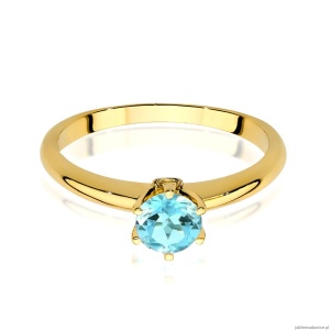 Pierścionek W557 Topaz 0,50ct żółte złoto